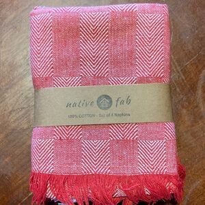 Native Red Cotton Napkins Set